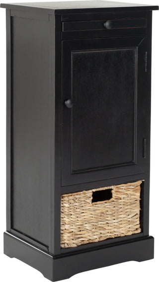 Safavieh Raven Tall Storage Unit Distressed Black Furniture 