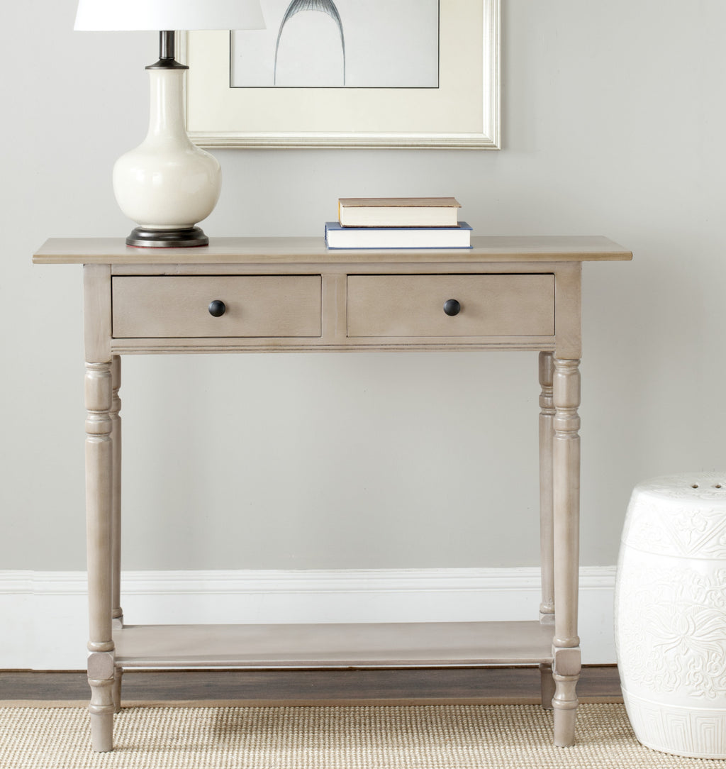 Safavieh Rosemary 2 Drawer Console Vintage Grey Furniture  Feature