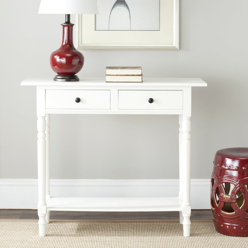 Safavieh Rosemary 2 Drawer Console Distressed Cream Furniture  Feature