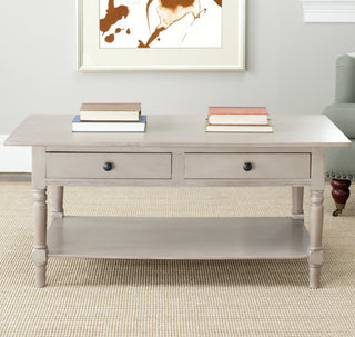 Safavieh Boris 2 Drawer Coffee Table Vintage Grey Furniture  Feature