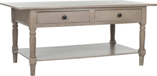 Safavieh Boris 2 Drawer Coffee Table Vintage Grey Furniture 