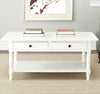 Safavieh Boris 2 Drawer Coffee Table Distressed Cream Furniture  Feature