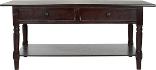 Safavieh Boris 2 Drawer Coffee Table Dark Cherry Furniture main image