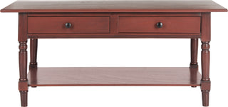 Safavieh Boris 2 Drawer Coffee Table Red Furniture main image