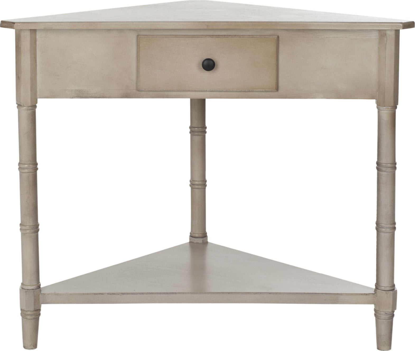 Safavieh Gomez Corner Table With Storage Drawer Vintage Grey Furniture main image
