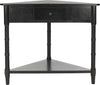 Safavieh Gomez Corner Table With Storage Drawer Distressed Black Furniture main image