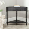 Safavieh Gomez Corner Table With Storage Drawer Distressed Black Furniture  Feature