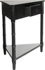 Safavieh Gomez Corner Table With Storage Drawer Distressed Black Furniture 