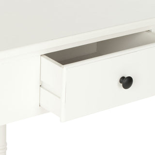 Safavieh Gomez Corner Table With Storage Drawer Distressed Cream Furniture 