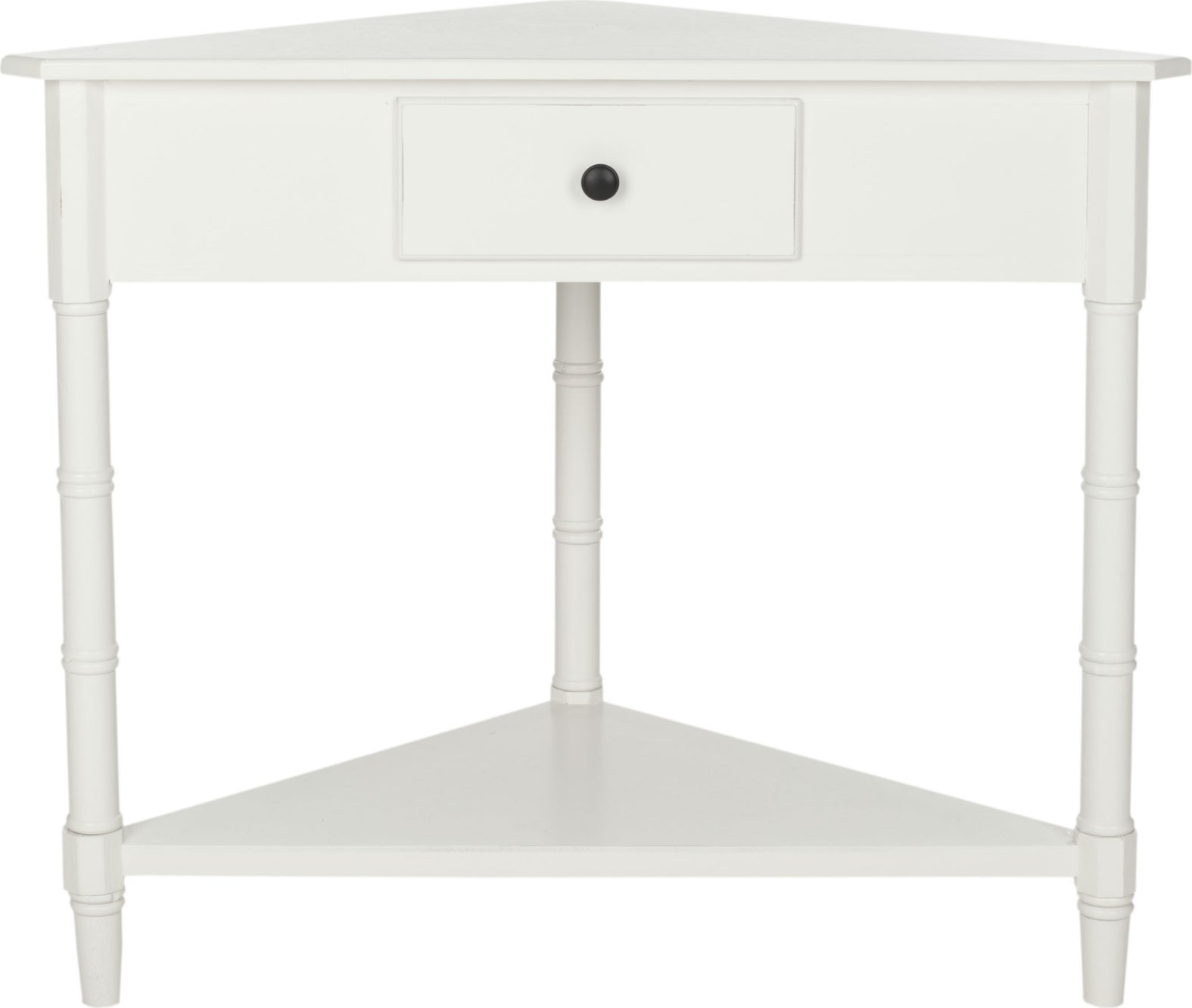 Safavieh Gomez Corner Table With Storage Drawer Distressed Cream Furniture main image