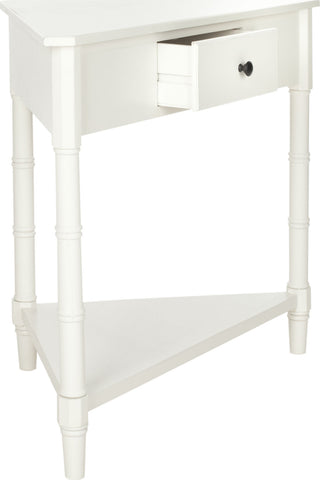 Safavieh Gomez Corner Table With Storage Drawer Distressed Cream Furniture 