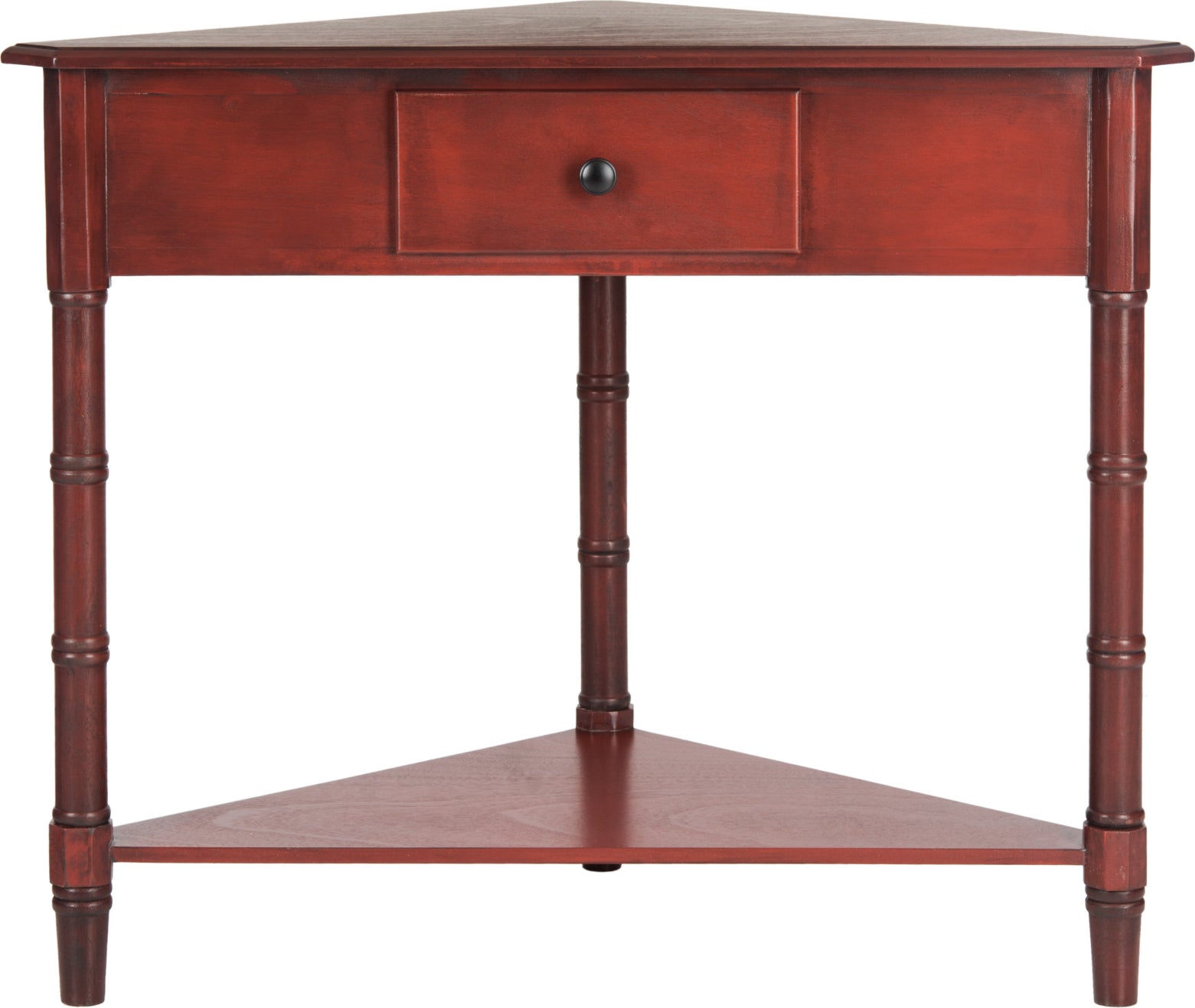 Safavieh Gomez Corner Table With Storage Drawer Red Furniture main image