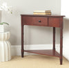Safavieh Gomez Corner Table With Storage Drawer Red Furniture  Feature