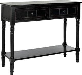 Safavieh Samantha 2 Drawer Console Distressed Black Furniture 