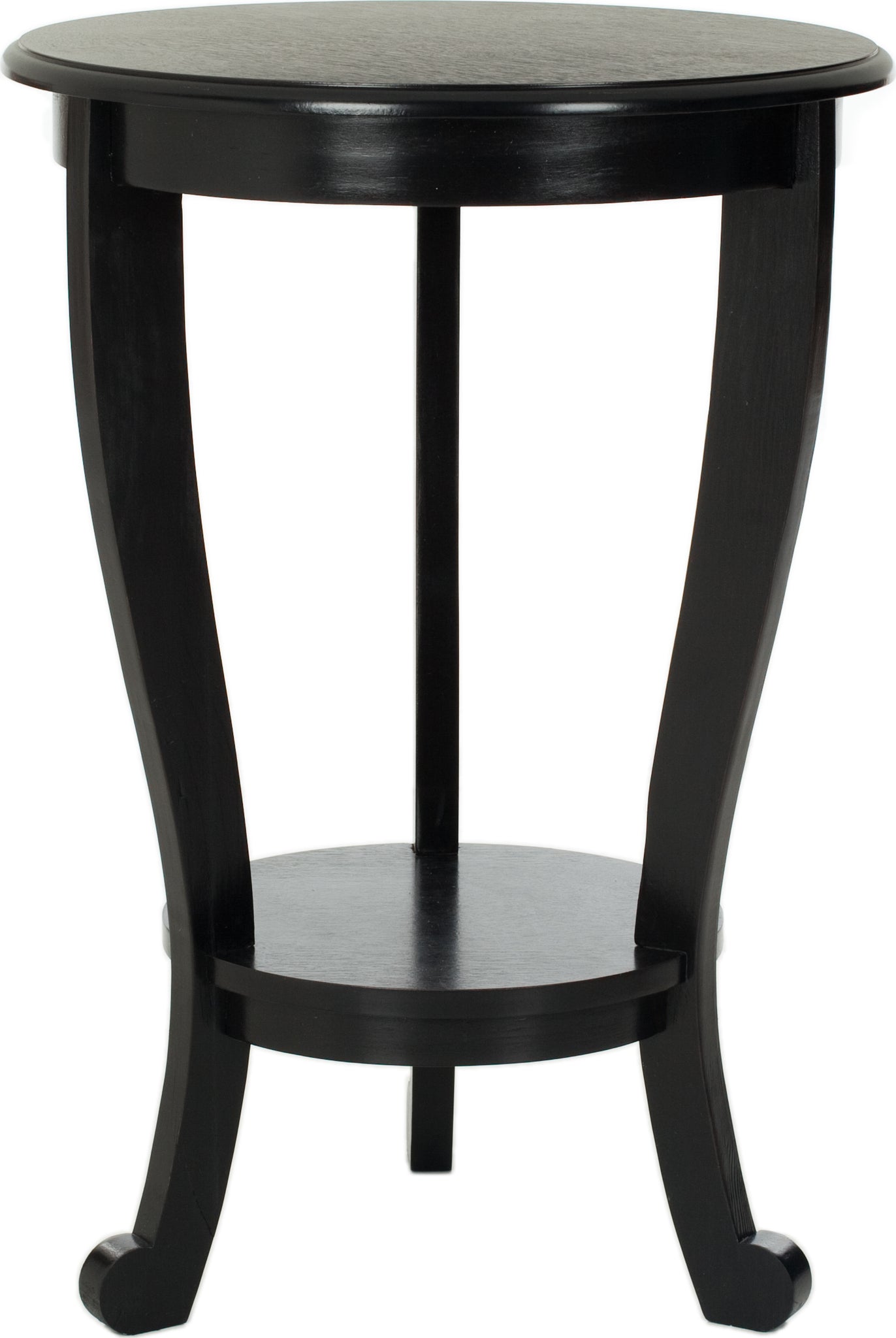Safavieh Mary Pedastal Side Table Distressed Black Furniture main image