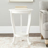 Safavieh Mary Pedastal Side Table Distressed Cream Furniture  Feature