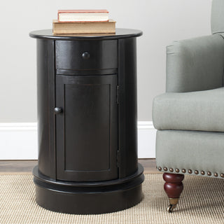 Safavieh Tabitha Swivel Accent Table Distressed Black Furniture  Feature