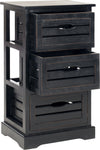 Safavieh Samara 3 Drawer Cabinet Black Furniture 