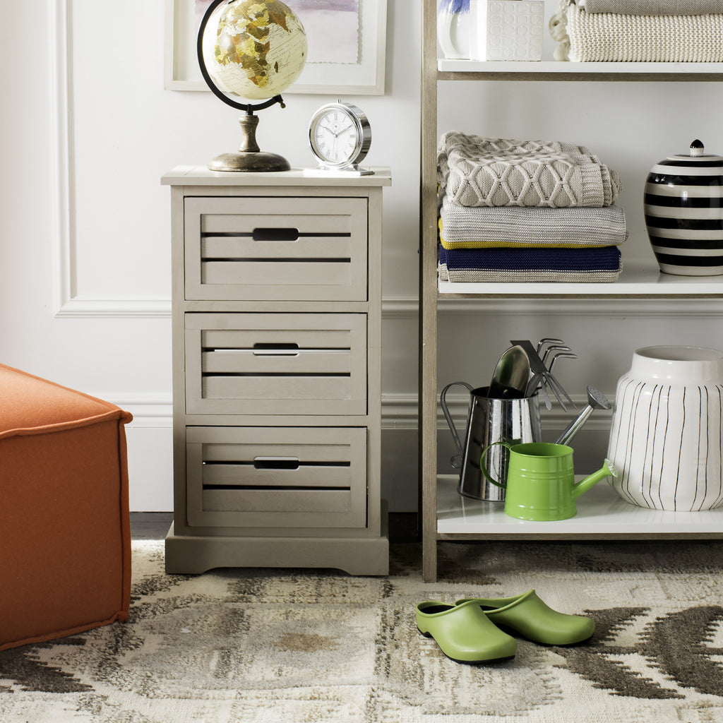 Safavieh Samara 3 Drawer Cabinet Grey Furniture  Feature