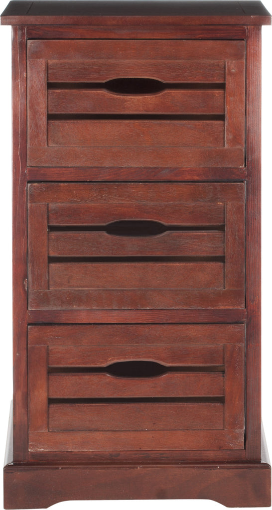 Safavieh Samara 3 Drawer Cabinet Cherry Furniture main image
