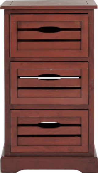 Safavieh Samara 3 Drawer Cabinet Red Furniture main image