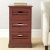 Safavieh Samara 3 Drawer Cabinet Red Furniture  Feature