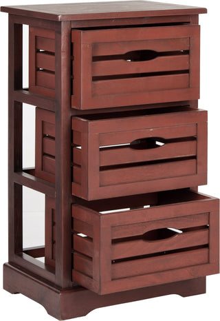 Safavieh Samara 3 Drawer Cabinet Red Furniture 