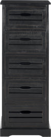 Safavieh Sarina 5 Drawer Cabinet Distressed Black Furniture main image