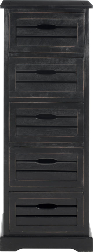 Safavieh Sarina 5 Drawer Cabinet Distressed Black Furniture main image