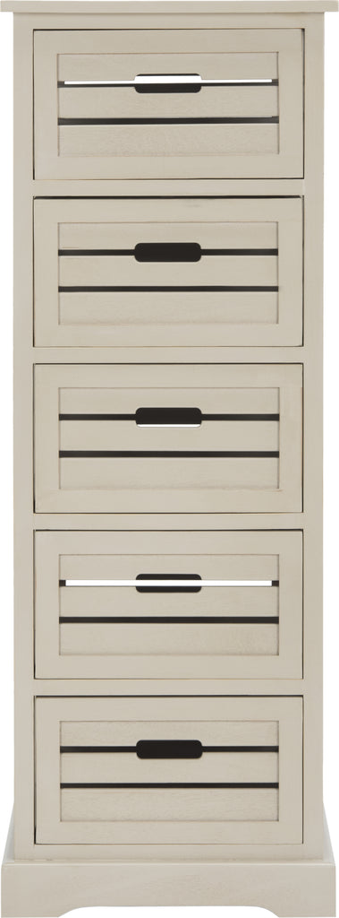 Safavieh Sarina 5 Drawer Cabinet Distressed Cream Furniture main image