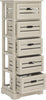 Safavieh Sarina 5 Drawer Cabinet Distressed Cream Furniture 