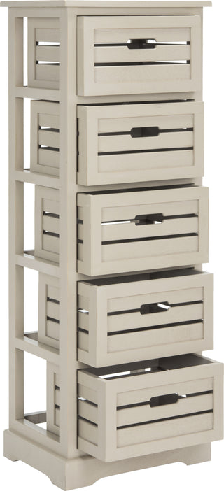 Safavieh Sarina 5 Drawer Cabinet Distressed Cream Furniture 