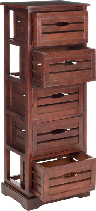 Safavieh Sarina 5 Drawer Cabinet Cherry Furniture 