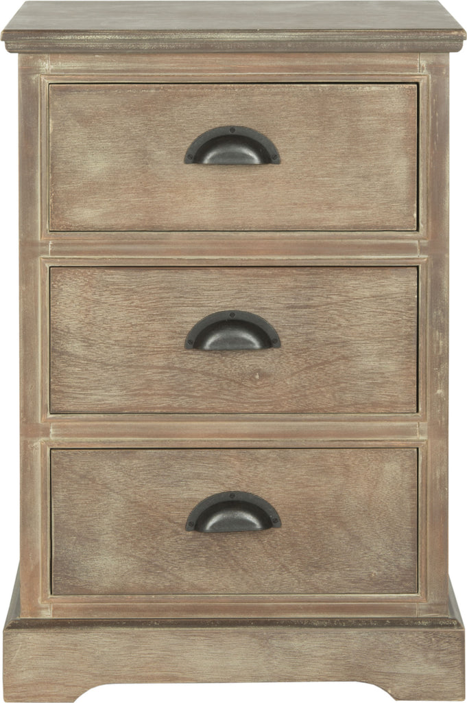 Safavieh Griffin 3 Drawer Side Table Washed Natural Pine Furniture main image