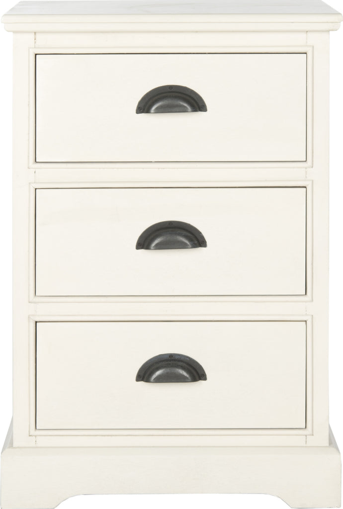 Safavieh Griffin 3 Drawer Side Table White Furniture main image