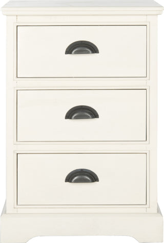 Safavieh Griffin 3 Drawer Side Table White Furniture main image