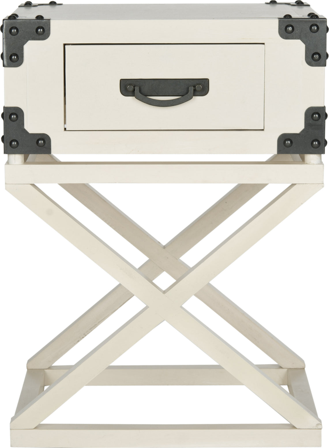 Safavieh Dunstan Accent Table With Storage Drawer White Furniture main image