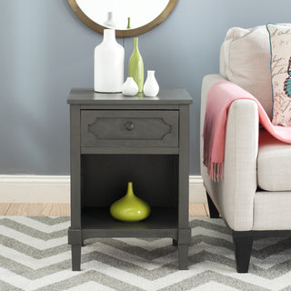 Safavieh Rosaleen Storage Side Table Grey Furniture  Feature