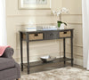 Safavieh Winifred Wicker Console Table With Storage Grey Furniture 