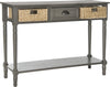 Safavieh Winifred Wicker Console Table With Storage Grey Furniture 