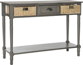 Safavieh Winifred Wicker Console Table With Storage Grey Furniture 