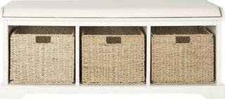 Safavieh Lonan Wicker Storage Bench White Furniture main image