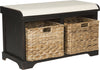 Safavieh Freddy Wicker Storage Bench Brown Furniture 
