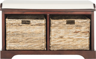 Safavieh Freddy Wicker Storage Bench Cherry Furniture main image