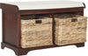 Safavieh Freddy Wicker Storage Bench Cherry Furniture 