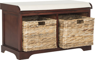 Safavieh Freddy Wicker Storage Bench Cherry Furniture 