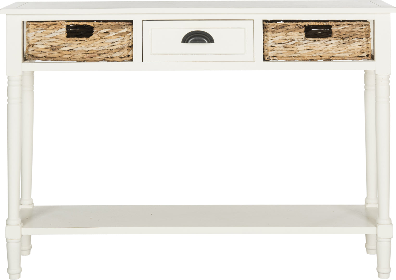 Safavieh Christa Console Table With Storage Distressed White Furniture main image