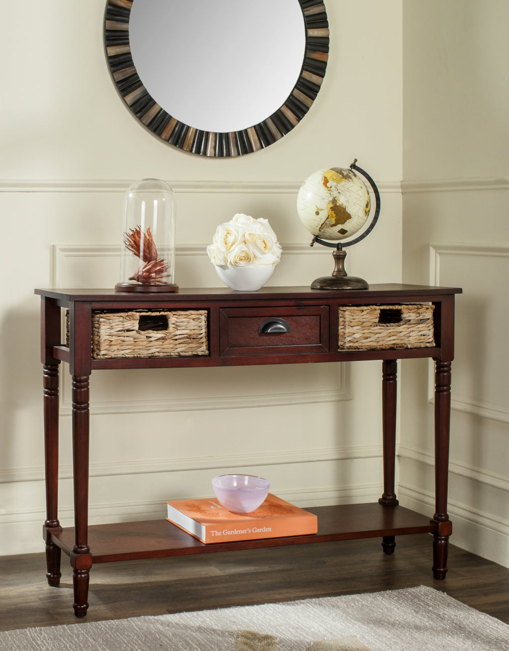 Safavieh Christa Console Table With Storage Cherry Furniture  Feature