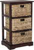 Safavieh Halle 3 Wicker Basket Storage Side Table Cherry Furniture 