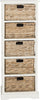 Safavieh Vedette 5 Wicker Basket Storage Tower Distressed White Furniture main image